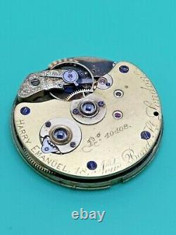 Early A. Lange & Söhne Working Pocket Watch Movement, Retailed in UK C. 1870