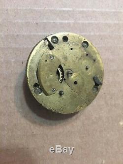 Early Antique Verge Fusee Pocket Watch Movement Filagree Decoration Parts