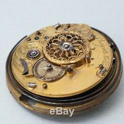Early Antique Verge Fusse Breguet Et Fils Repeater Pocket Watch Movement WOW