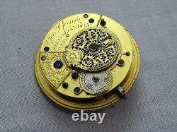 Early Cylinder Escapement Fusee Pocket Watch Movement G Yonge London 1800Antique