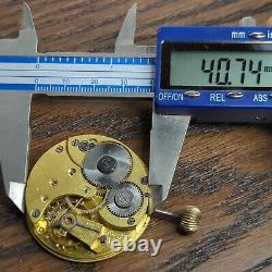 Early Omega Pocket Watch Movement for Project, Ticking, 44mm Diameter (B267)