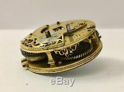Early verge fusee pocketwatch movement parts