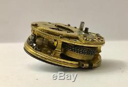 Early verge fusee pocketwatch movement parts