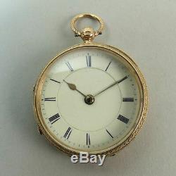 Edwardian Antique 9 Ct Gold Open Face Key Wind Movement Pocket Watch Gwo 47.5g
