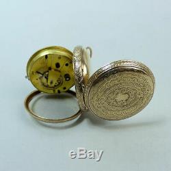 Edwardian Antique 9 Ct Gold Open Face Key Wind Movement Pocket Watch Gwo 47.5g