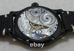 Elgin 12s Pocket Marriage Pocket Watch Conversion 44mm Black PVD 1917 Movement