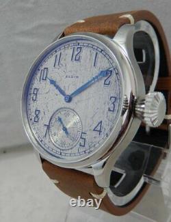 Elgin 12s Pocket Marriage Watch Conversion 44mm SS Wrist Watch 1917 Movement