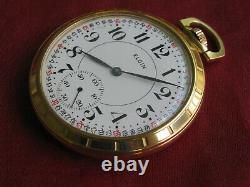 Elgin 17j 16s Railroad Style Pocket Watch, Unitas 431 445 Movement