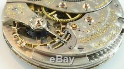 Elgin B. W. Raymond Complete Running Pocket Watch Movement Parts / Repair