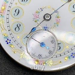 Elgin Fancy Floral Dial Pocket Watch Movement 0s Grade 109 Hunter 7j F5618