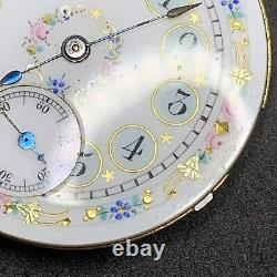 Elgin Fancy Floral Dial Pocket Watch Movement 0s Grade 109 Hunter 7j F5618