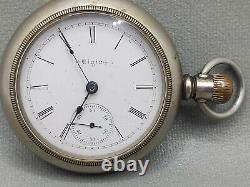 Elgin Gm Wheeler Pocket Watch 18s Grade 144 Model 3 17j Sidewinder Runs