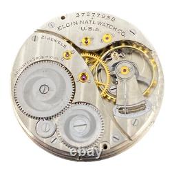 Elgin Grade 498 Pocket Watch Movement 21j Size 12s OF Model 4 Ticking F7970