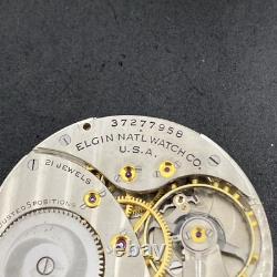 Elgin Grade 498 Pocket Watch Movement 21j Size 12s OF Model 4 Ticking F7970