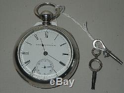 Elgin coin silver pocket watch antique keywind G. M. Wheeler 7-1/2 oz. Heavy watch