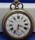 Emile Locle Large Pocket Watch With Movement Complete 68mm Partially Running