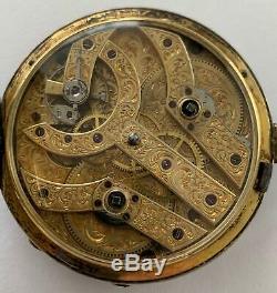 Enamel Pearl Chinese Duplex Silver Pocket Watch Fancy 2-train Engraved Movement