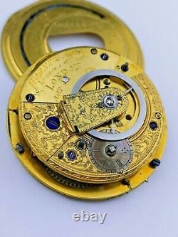 English Cylinder Pocket Watch Movement Circa 1810 by Horne & Ash, London (P51)