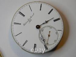 FINE VINTAGE FREDERICK GINNEL LOCLE POCKET WATCH 18K BEZEL MOVEMENT -REPAIR 36mm