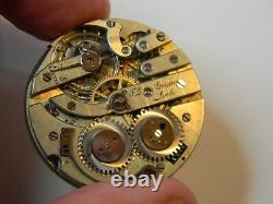 FINE VINTAGE FREDERICK GINNEL LOCLE POCKET WATCH 18K BEZEL MOVEMENT -REPAIR 36mm