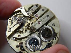 FINE VINTAGE FREDERICK GINNEL LOCLE POCKET WATCH 18K BEZEL MOVEMENT -REPAIR 36mm