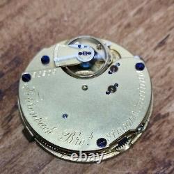 Fehrenback Bros Working Pocket Watch Movement (Rotherhams) With Gold Dial (BS71)