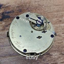 Fehrenback Bros Working Pocket Watch Movement (Rotherhams) With Gold Dial (BS71)