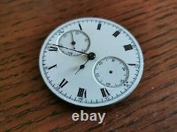 Fly-Back Chronograph Pocket Watch Movement / Dial / Hands for Restoration