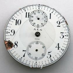 For Part Military Chronograph A. E. G. PRIMA Swiss Pocket Watch Repair Not Work