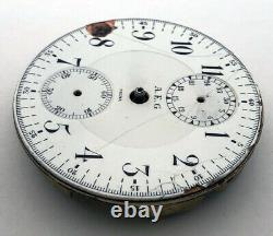 For Part Military Chronograph A. E. G. PRIMA Swiss Pocket Watch Repair Not Work