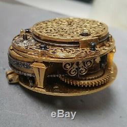 French 1690s verge fusee movement of oignon pocket watch