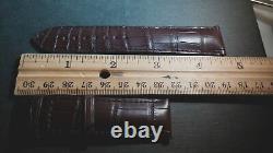 Genuine Alligator watch band, Brown, 22/20mm, padded, hand-stitched, SWISS MADE