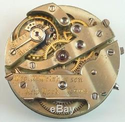 Geo. W. Welsh Pocket Watch Movement High Grade Swiss Spare Parts / Repair