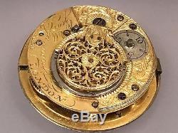 Georgian Verge Fusee Pocket Watch Movement By George Cannon London 1808