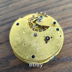 Glasgow Maker Freesprung Fusee Pocket Watch Movement for Repair (W179)