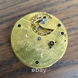 Glasgow Maker Freesprung Fusee Pocket Watch Movement for Repair (W179)