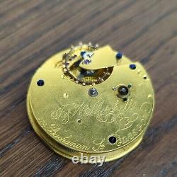 Glasgow Maker Freesprung Fusee Pocket Watch Movement for Repair (W179)