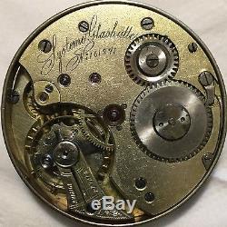 Glashutte pocket watch movement & enamel dial 42 mm. Stem to 3