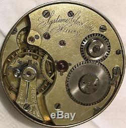 Glashutte pocket watch movement & enamel dial 42 mm. Stem to 3