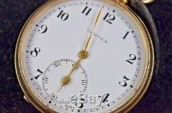 Gorgeous 1936 9 ct Gold gents crown wind Swiss movement Vertex pocket watch