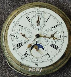 Grand Complications Pocket Watch 1/4 Repeater Chronograph Calendar Moon Phase