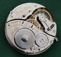 Great Elgin Father Time RAILROAD 21J 16S Pocket Watch Mvt MINT MONTE DIAL Runs