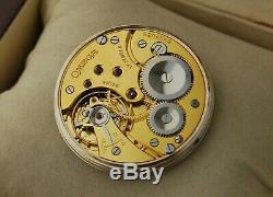 Great stage OMEGA cal 37,5 L. 17P pocket watch movement with dial and hands