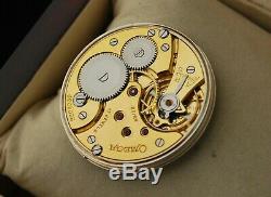 Great stage OMEGA cal 37,5 L. 17P pocket watch movement with dial and hands
