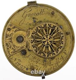 Grocott Holywell English Verge Fusee Pocket Watch Movement Spares Repairs C232