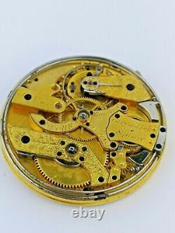 Grohe, London Swiss Rare Duplex Repeater Pocket Watch Movement Ticking (E65)