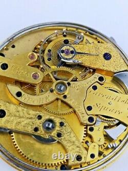 Grohe, London Swiss Rare Duplex Repeater Pocket Watch Movement Ticking (E65)