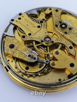 Grohe, London Swiss Rare Duplex Repeater Pocket Watch Movement Ticking (E65)