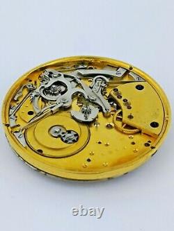 Grohe, London Swiss Rare Duplex Repeater Pocket Watch Movement Ticking (E65)