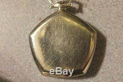 Gruen Pentagon GF pocket watch, excellent, runs! Great V4 movement